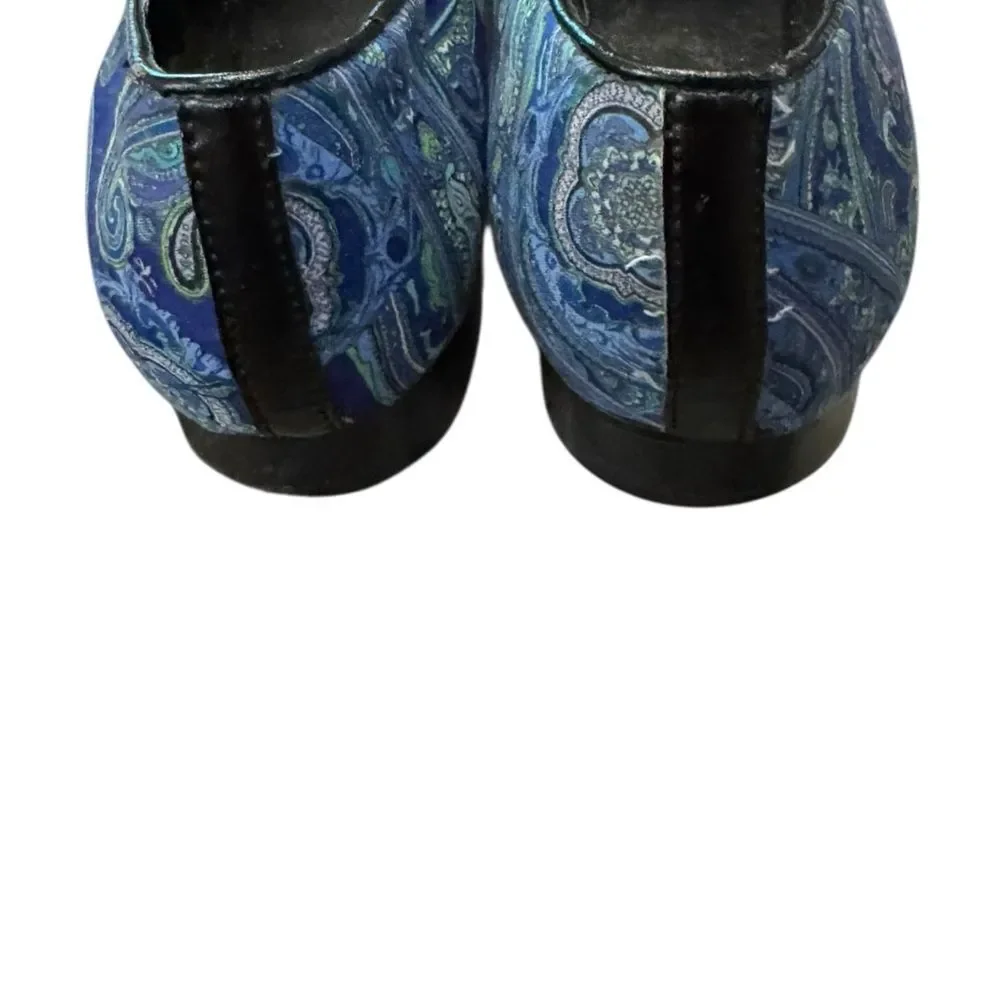 Chico's Women’s Navy Teal Paisley Slip-on Loafers 8.5